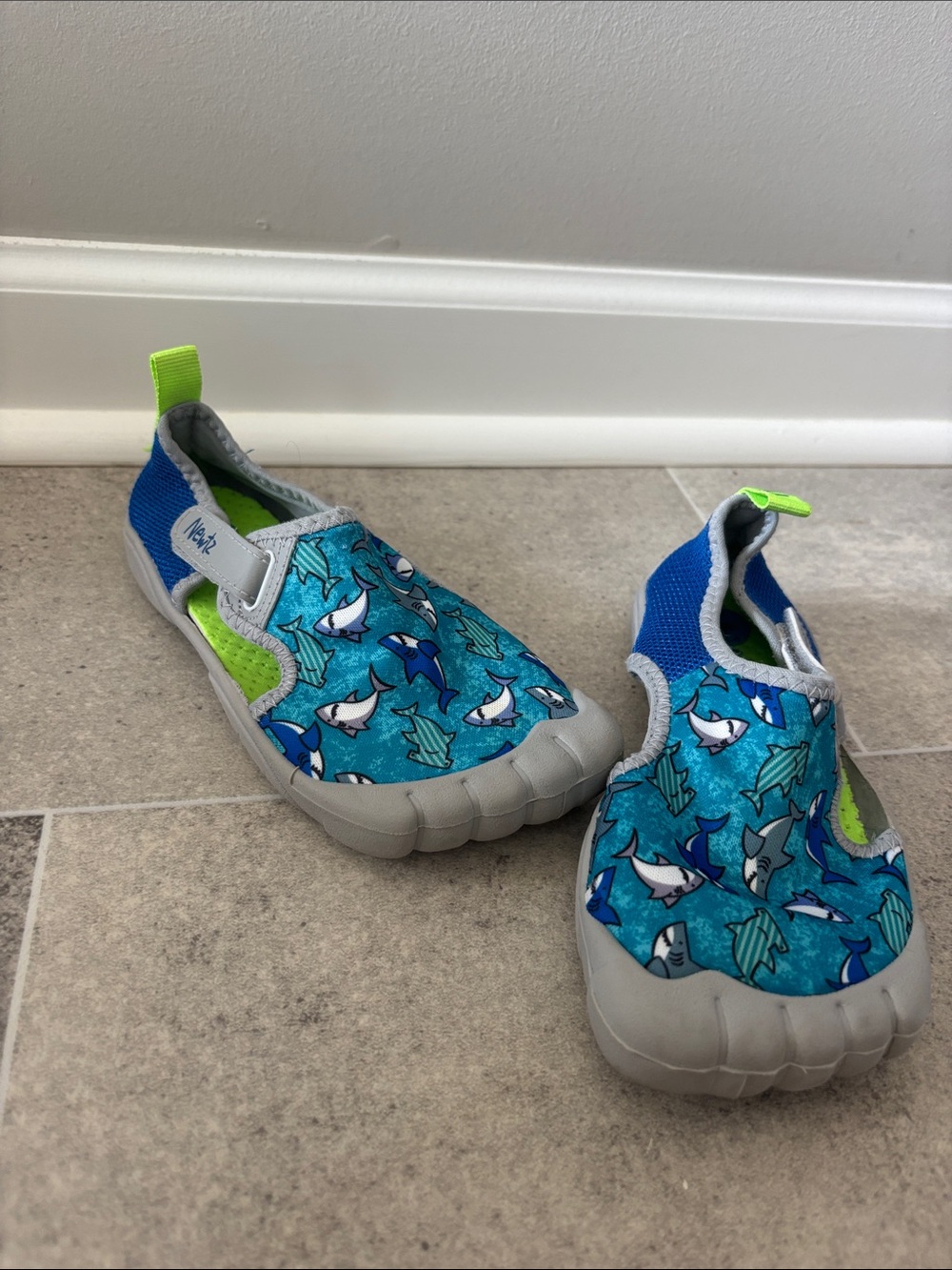 Newtz Kids Shark-Print Water Shoes- Nautical Play